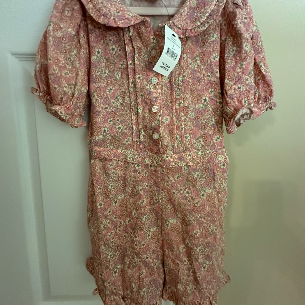 Cotton On Pink Ruffled Tie Front Dress with Puff Sleeves